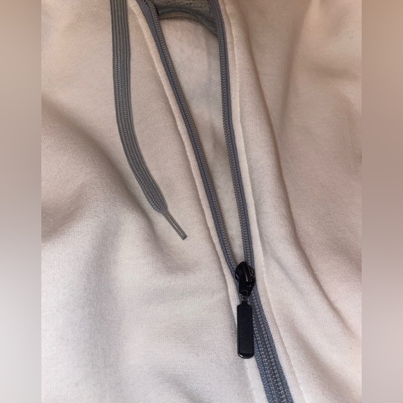 CHAMPION Y2K Heavyweight Hoodie Fleece Jacket in White & Gray Size 2XL - Picture 3 of 5